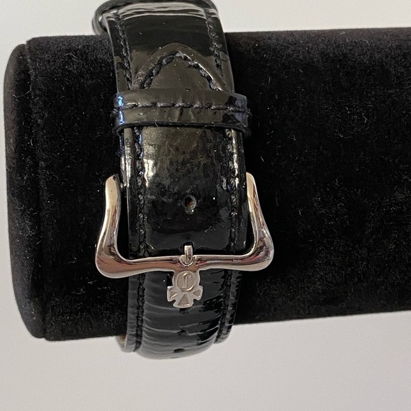 Juicy Couture Watch Lady’s Crystals Black Leather Band New Battery Working - Picture 10 of 16